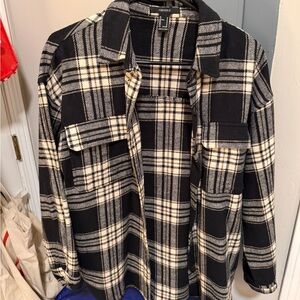 Forever 21 Black and White Plaid Jacket